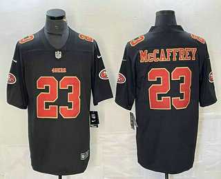 Mens San Francisco 49ers #23 Christian McCaffrey Black Red 2021 Vapor Untouchable Stitched Limited Jersey
